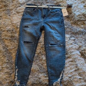 We The Free Distressed Blue Denim Jeans